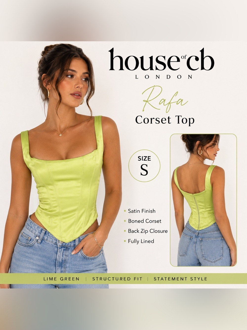 House‎ of CB Lime Green Structured Top